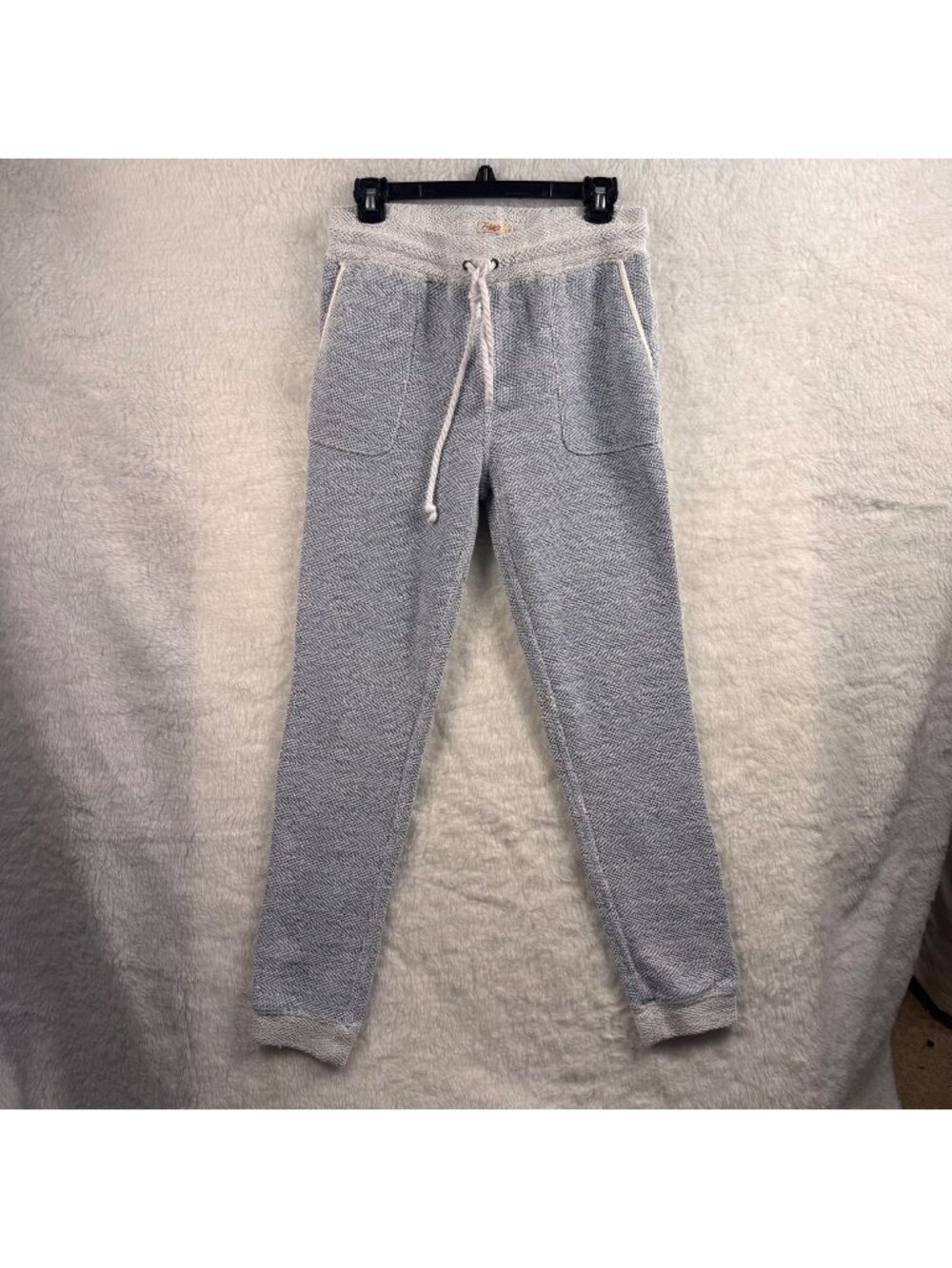 Faherty sea brook Small Grey Herringbone Knit Jogger Pants W/ Drawstring